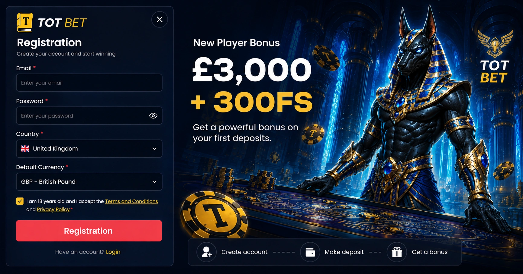 Tot Bet Casino registration